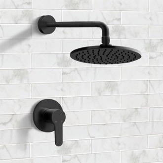 Shower Faucet Matte Black Rain Shower Faucet Set, Rain Shower Head, Shower Faucet Remer SS40
